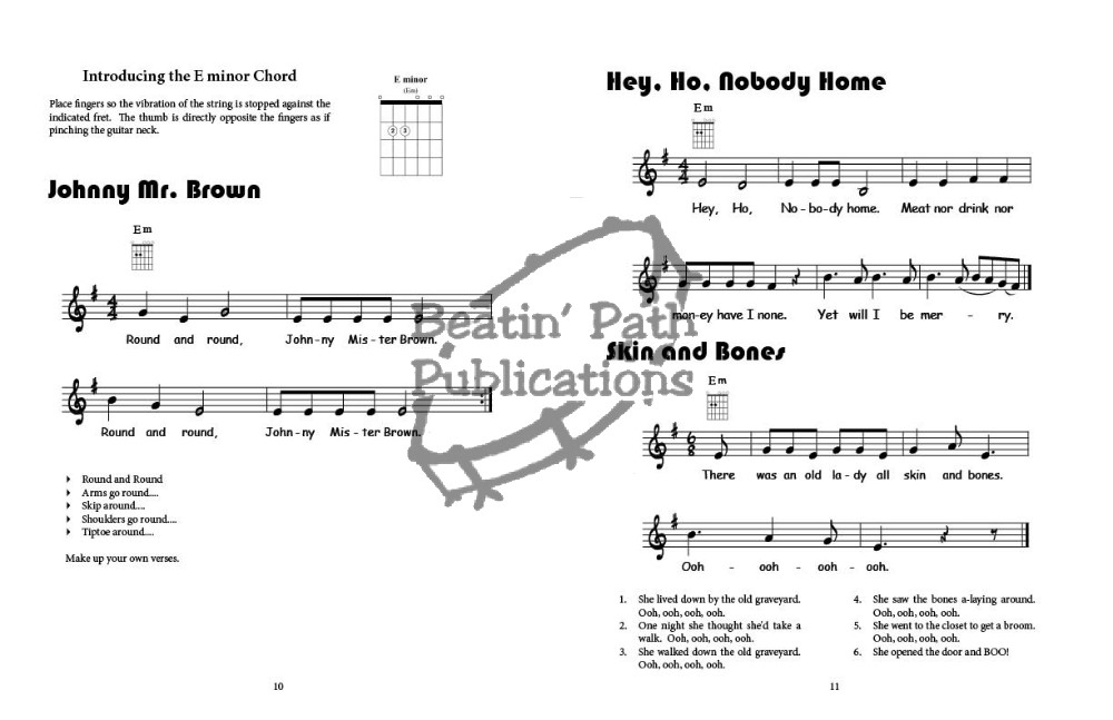 Using traditional folk songs appropriate to the age level.